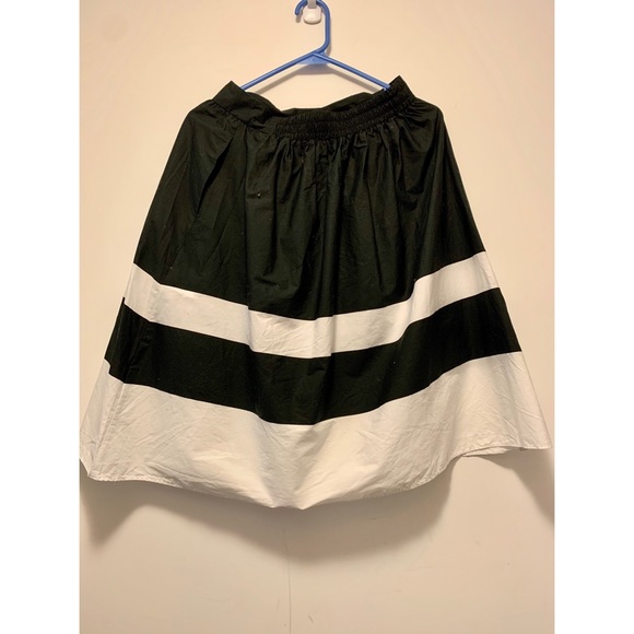 Zara - Black & White Stripes Skirt - Size S - Picture 2 of 2